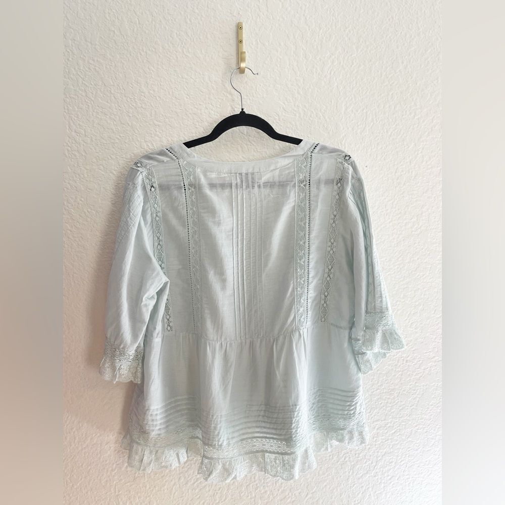 ZADIG & VOLTAIRE tosea top in celadon cottage-core girly Large NWT - Picture 6 of 14